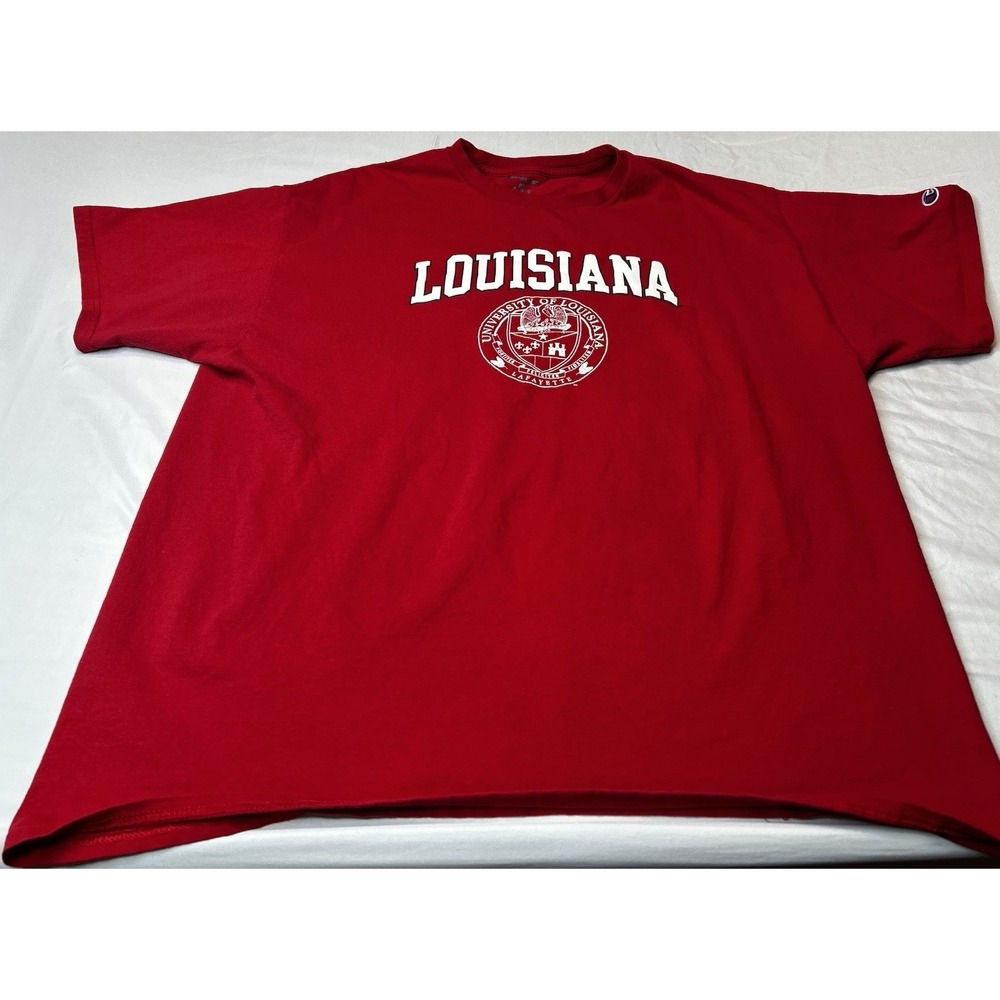 Champion University of Louisiana Lafayette ULL Ragin Cajuns T-Shirt Mens 2XL